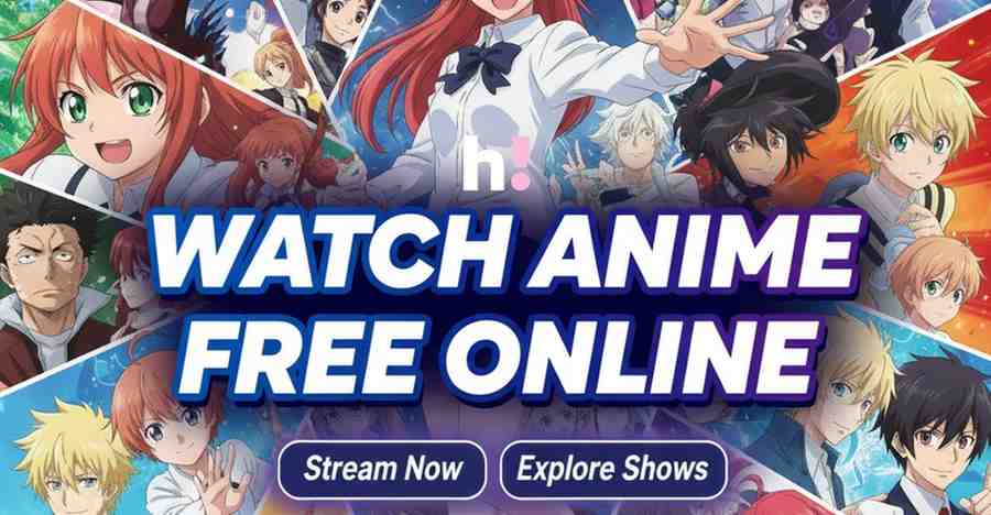 Watch Anime Free Online banner with HiAnime logo and animated characters.
